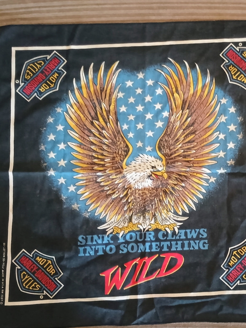 Harley-Davidson Black Bandana with Red and Yellow Shield Logo